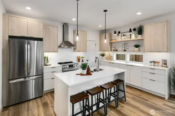 Quartz countertops and LG appliances