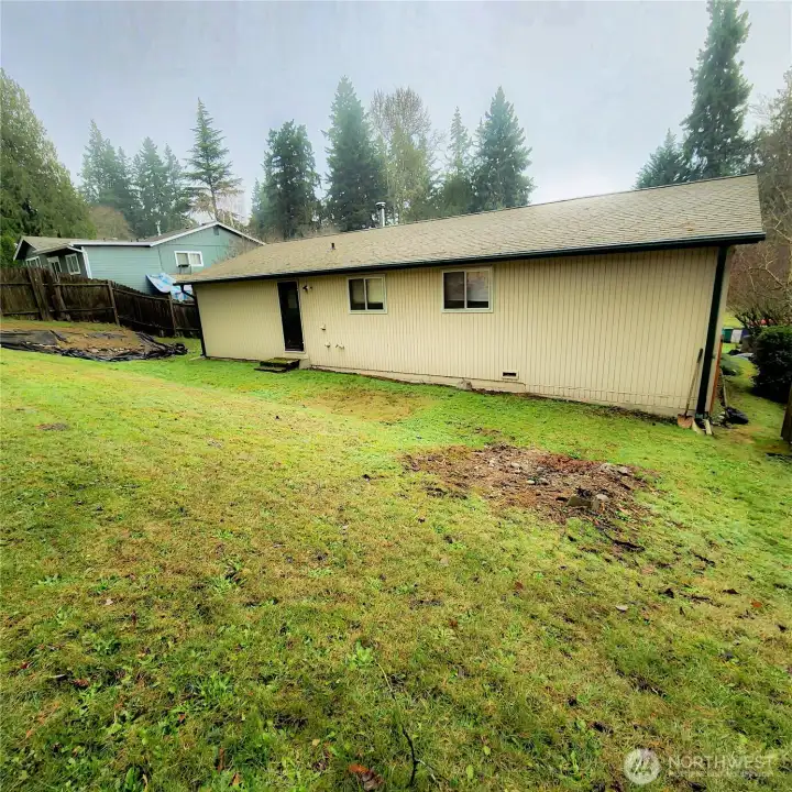 Fully fenced back yard
