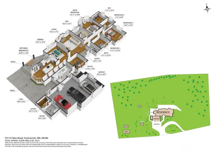 3D Floorplan  Note the 3 bedrooms plus bonus room.