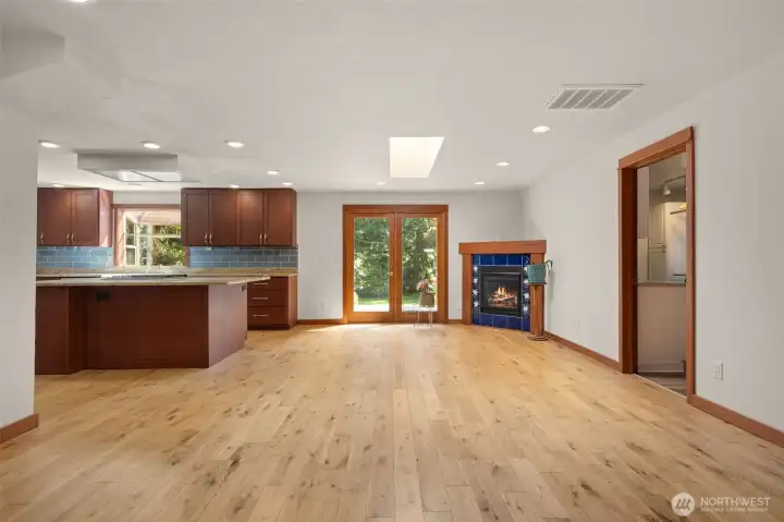 french doors off family room to back deck