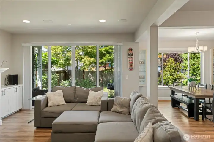 The view as you enter into the open concept living space.