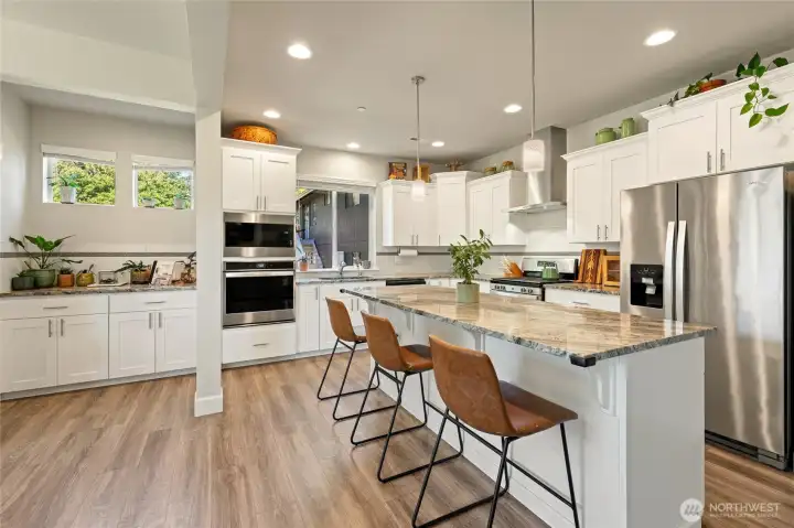 View of the kitchen from just beyond the living space.