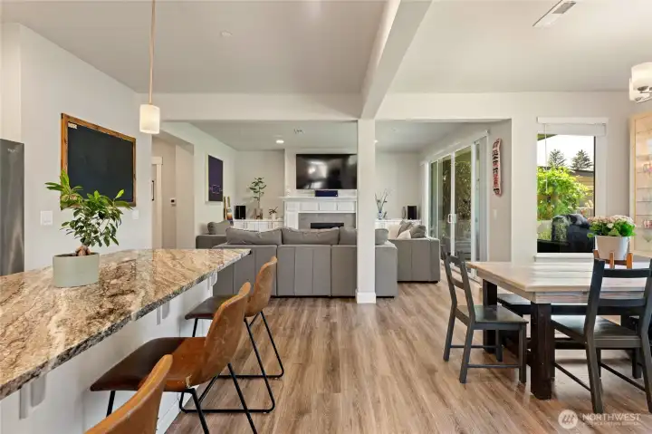 View as you walk back towards the living space. The walk-in pantry is to the right.