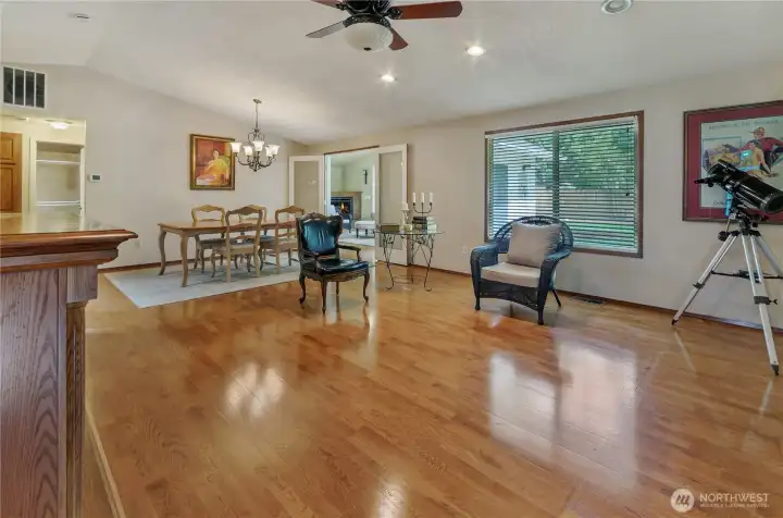 Updated engineered hardwood flooring throughout