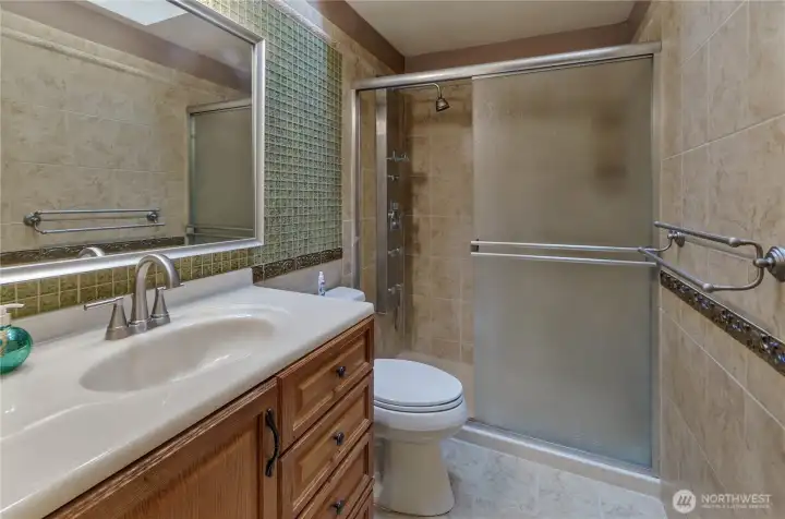 Updated gues bath with a shower head you'll want to try for yourself!