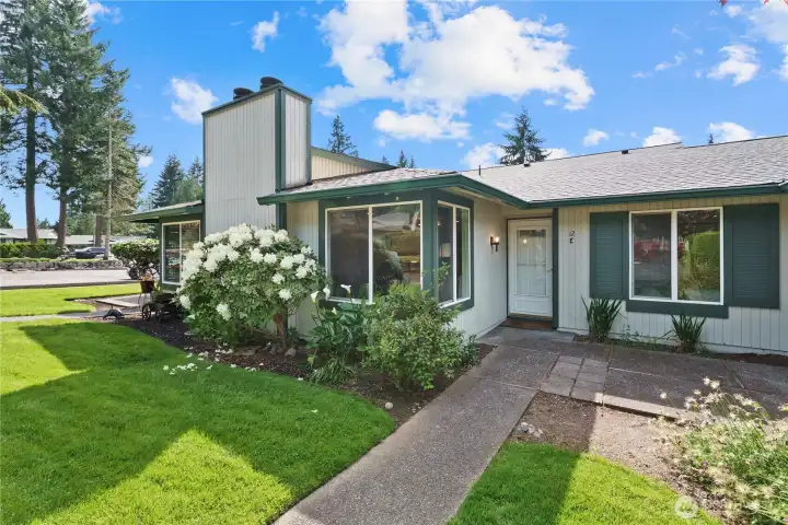 No upstairs neighbors! Ground Floor living.