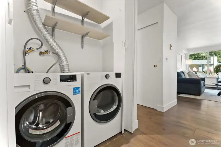 Washer and Dryer in unit.