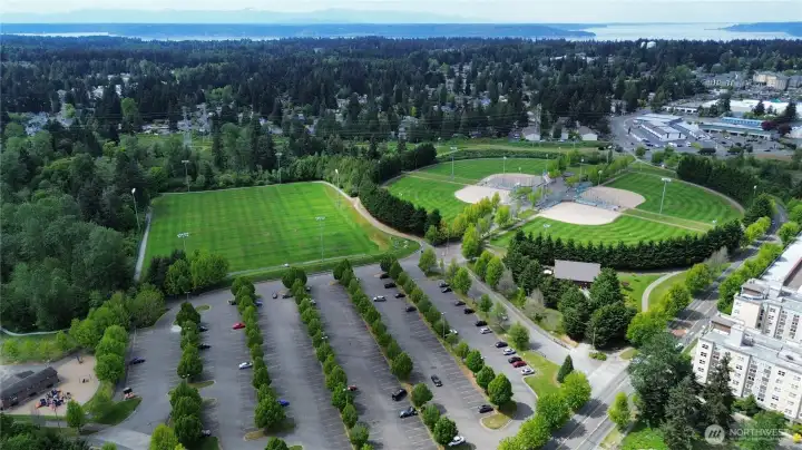 83 acre recreational area featuring lit sports fields, community center and scenic trails that lead to the BPA trail!