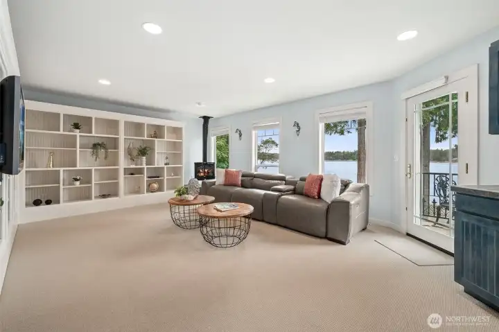 Family room with wet bar and fireplace Family room with wet bar and fireplace
