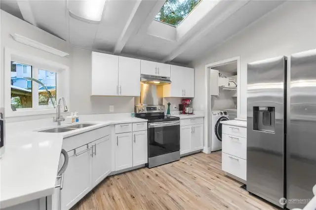 Updated kitchen with skylight and new appliances