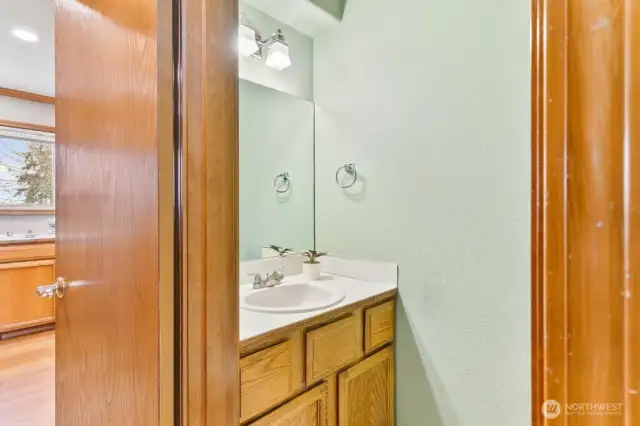 Half bathroom. Lower level.
