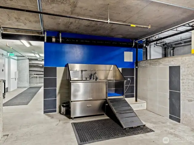 A dog washing station - the epitome of a pet friendly building!