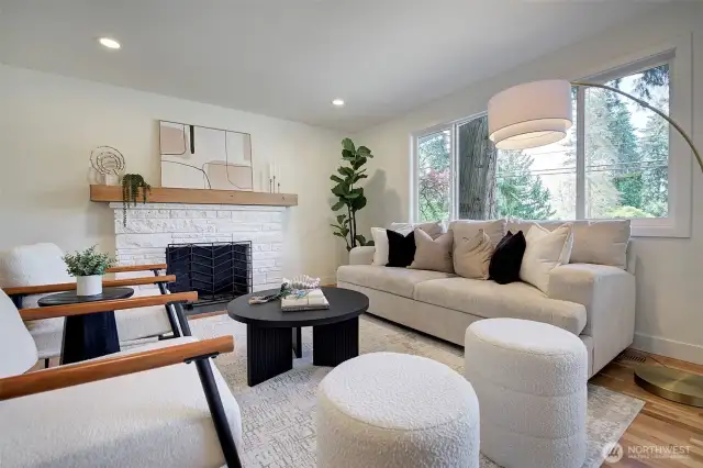 The original white oak hardwood floors have been beautifully re-finished.