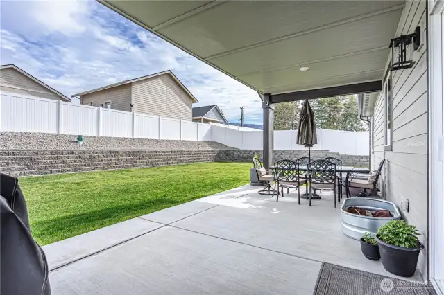 Covered and private patio