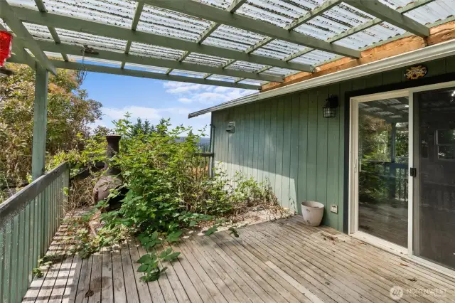 Deck off of the kitchen with an amazing view
