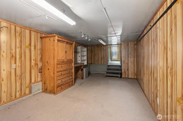 Storage room off of the garage