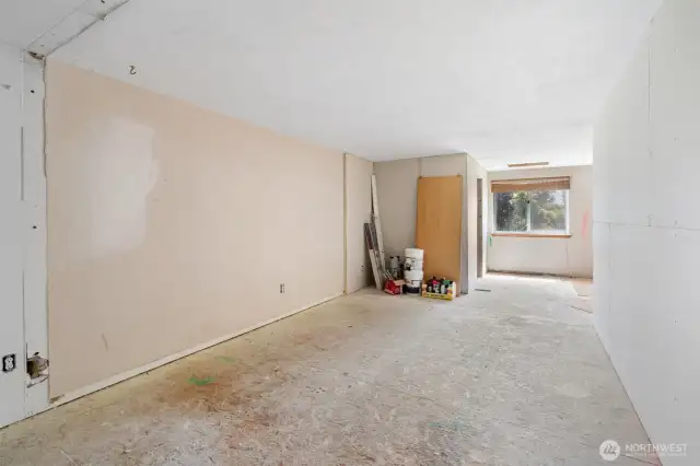 Roughed in primary bedroom