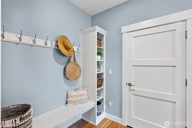 Nice size Mudroom for coasts, shoes and storage