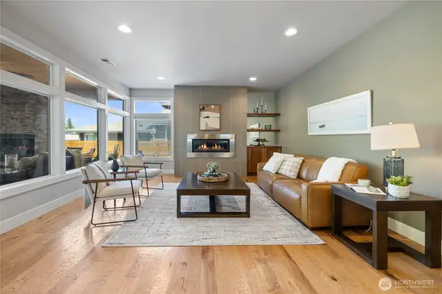 Great room with neutral palette, ready to entertain