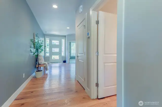 Wide entry hallway feels welcoming and open
