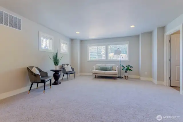 Loft bonus space features large walk in storage closet