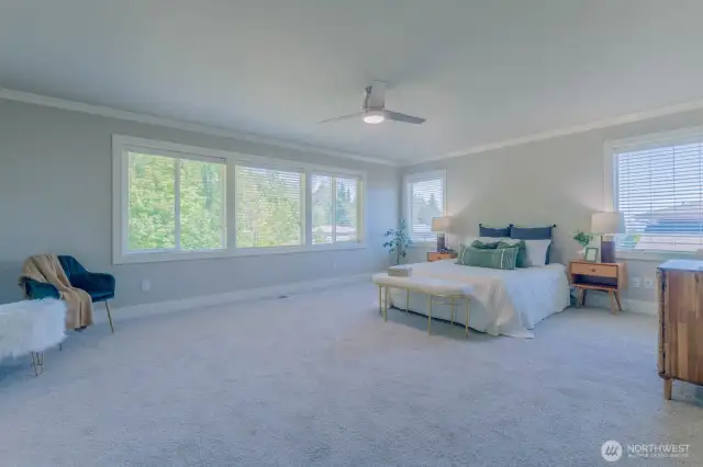Private and generous primary suite