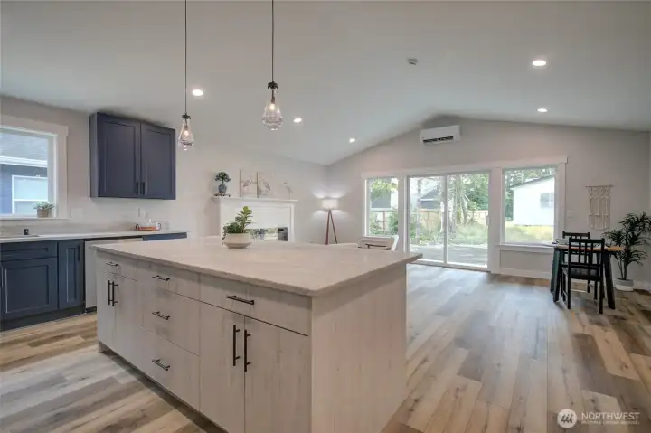 Stunning kitchen with leather finish quartz countertops