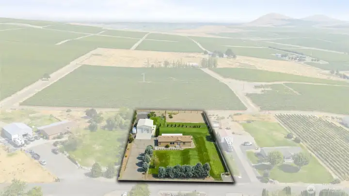 Stunning aerial view showcasing your Wine Country retreat.
