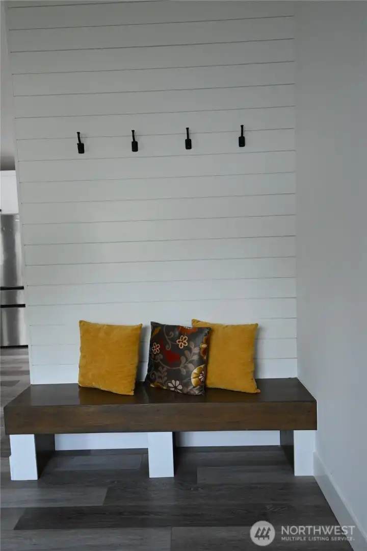 Charming built-in entry bench ~ perfect for removing coats & shoes.
