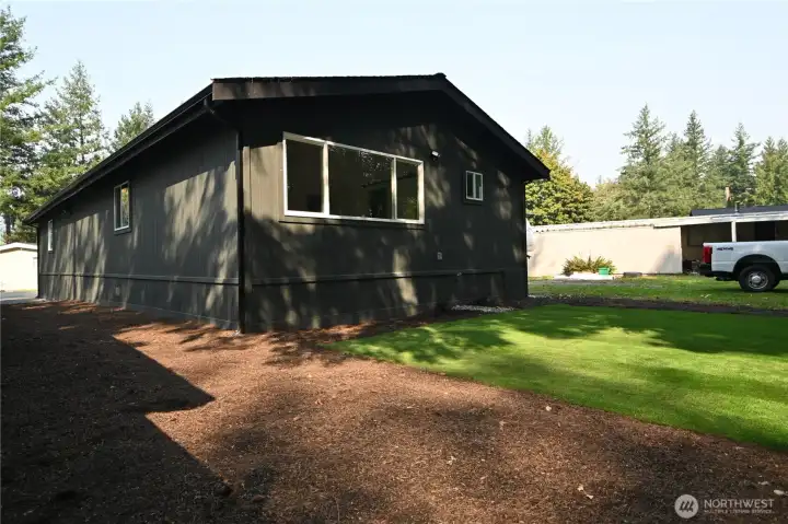 Space for shed, greenhouse or gardens.