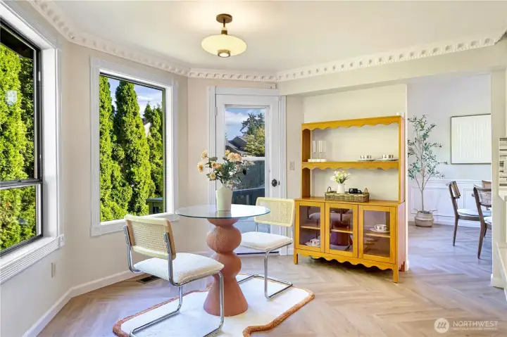 Breakfast nook overlooking the backyard for a relaxing retreat