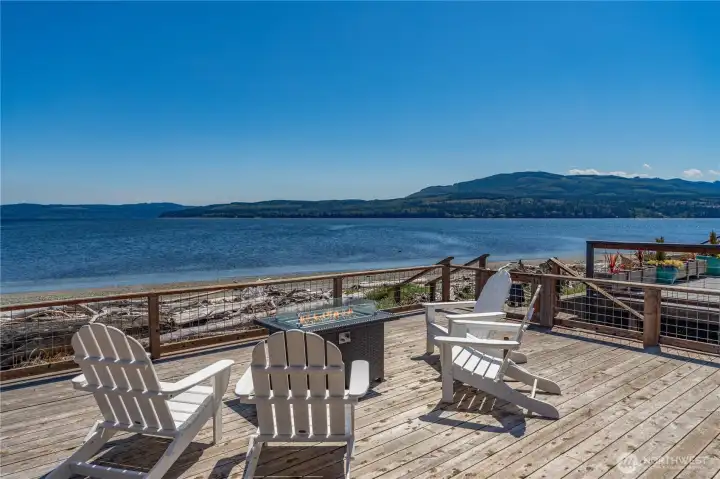 One of the biggest decks in the community with views of Discovery Bay & Olympic foothills