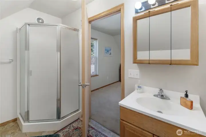 3/4 bathroom upstairs
