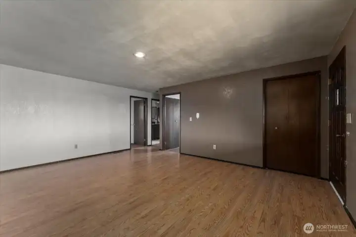 Living room view towards bedrooms.