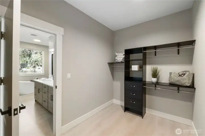 Spacious walk-in closet