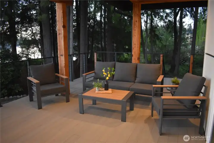 Enjoy morning coffee on the deck!