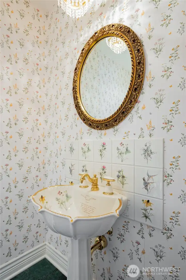 Downstairs 1/2 bath, Notice the elegant custom imported sink?