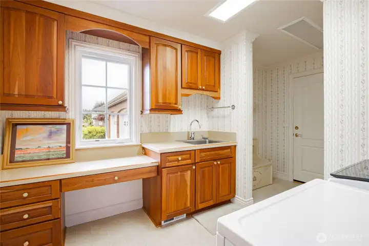 Laundry room and mud room off the garage