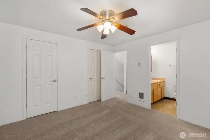 Bedroom on middle level with private bathroom.