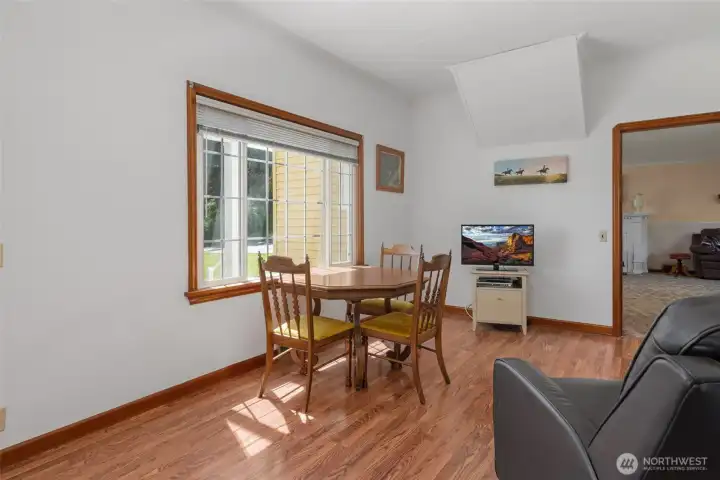 Dining room looking into living room.