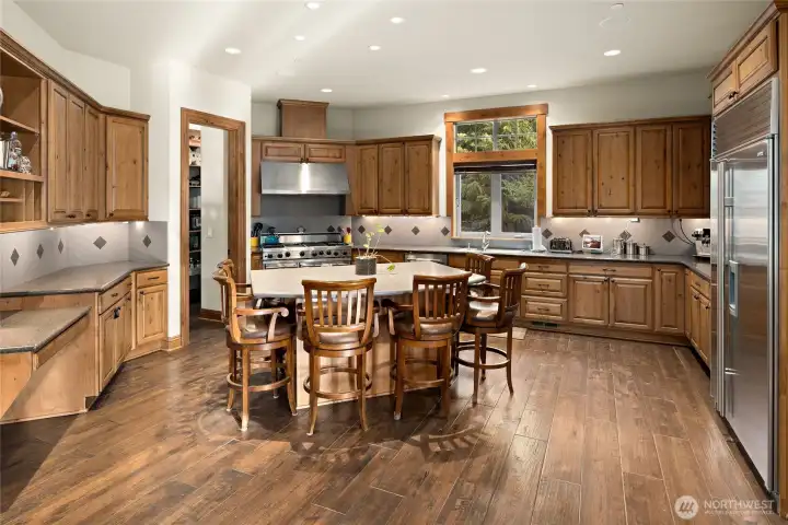 Large kitchen with eating space at island