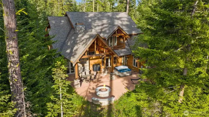 Aerial view of back of home