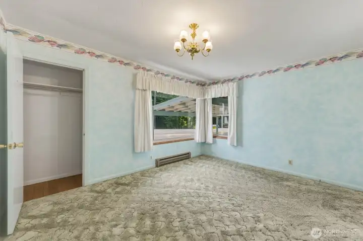 downstairs bathroom, hardwoods under carpet