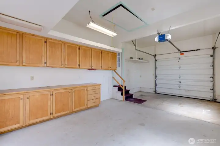 2 car tandum garage  that opens in back also.