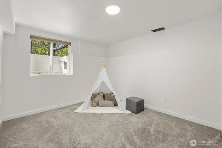 Bonus room downstairs with closet that could also act as 5th bedroom