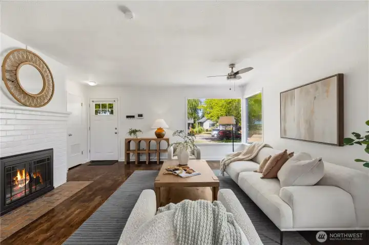 Hardwood flooring throughout the main level.