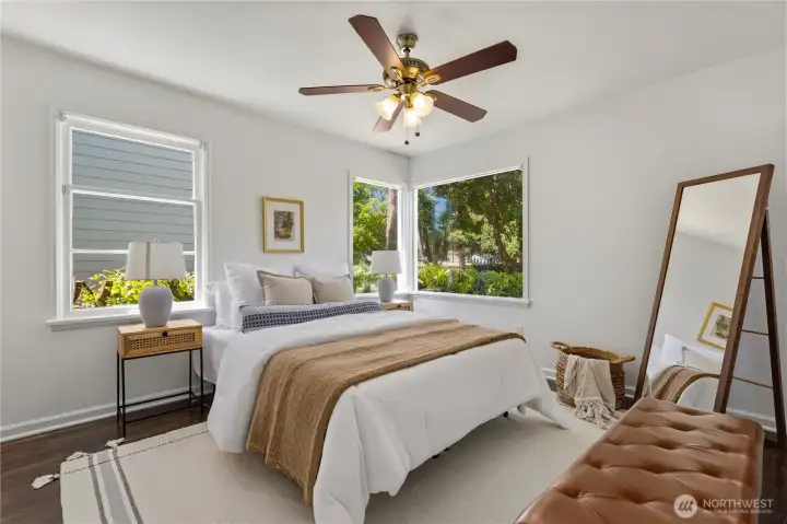 The second bedroom on the main level.