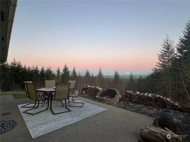 Rear Patio w fire pit and this is with a great view!