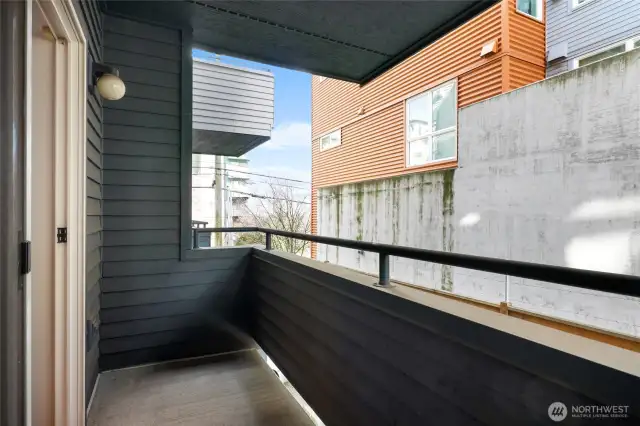 Two balconies, one off primary bd and one off the living room.