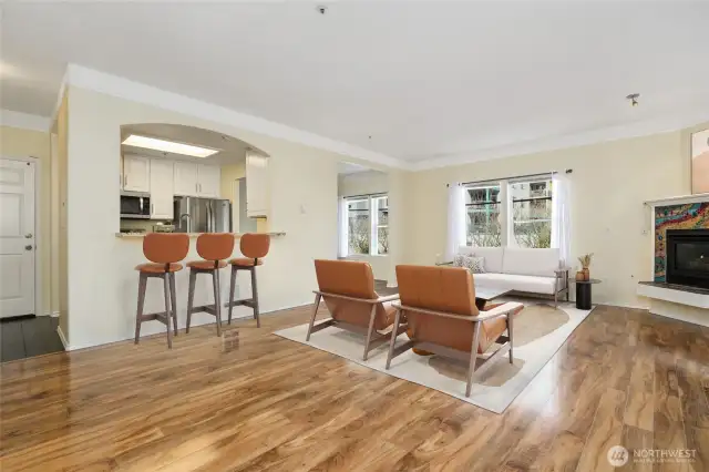 High ceilings and loads of light.